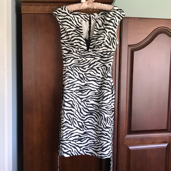 White House Black Market Dresses & Skirts - Silk zebra print dress